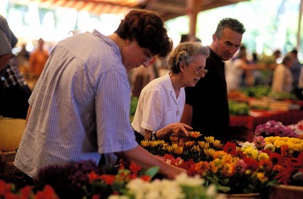 France, Correze, Beaulieu sur Dordogne village, market