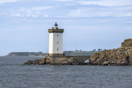France, Finistère (29), Le Conquet, presqu'ile de Kermorvan, le phare de Kermorvan construit en 1849