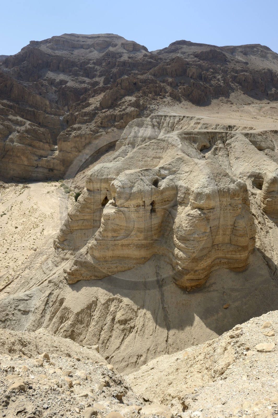 Israel, West Bank, Qumran National Park, caves of the discovery of the Dead Sea Scrolls
