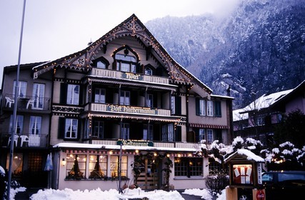 Suisse, région de Bern (Oberland Bernois), Interlaken, l' hôtel-restaurant Post-Hardermannli