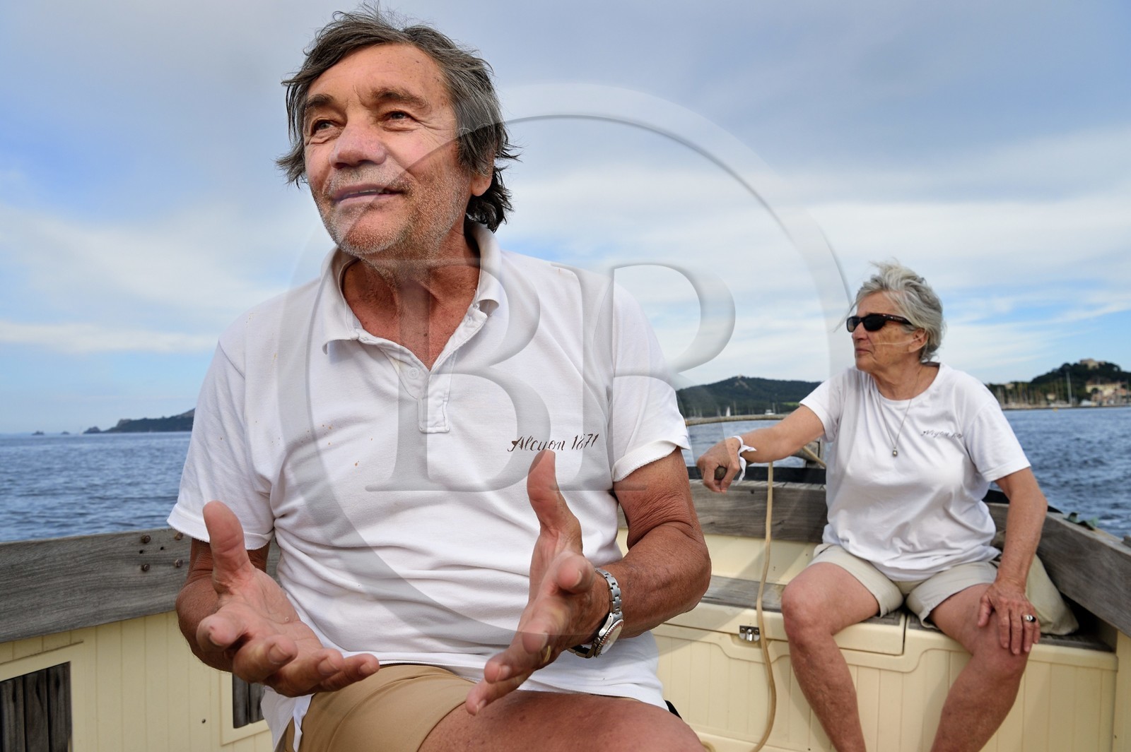 France, Var, Iles d'Hyeres, Parc National de Port Cros (National park of Port Cros), Porquerolles island, Edith and Marc Frilet who rehabilitate the Fort du Petit Langoustier dating from the 17th century as a model of sustainable development