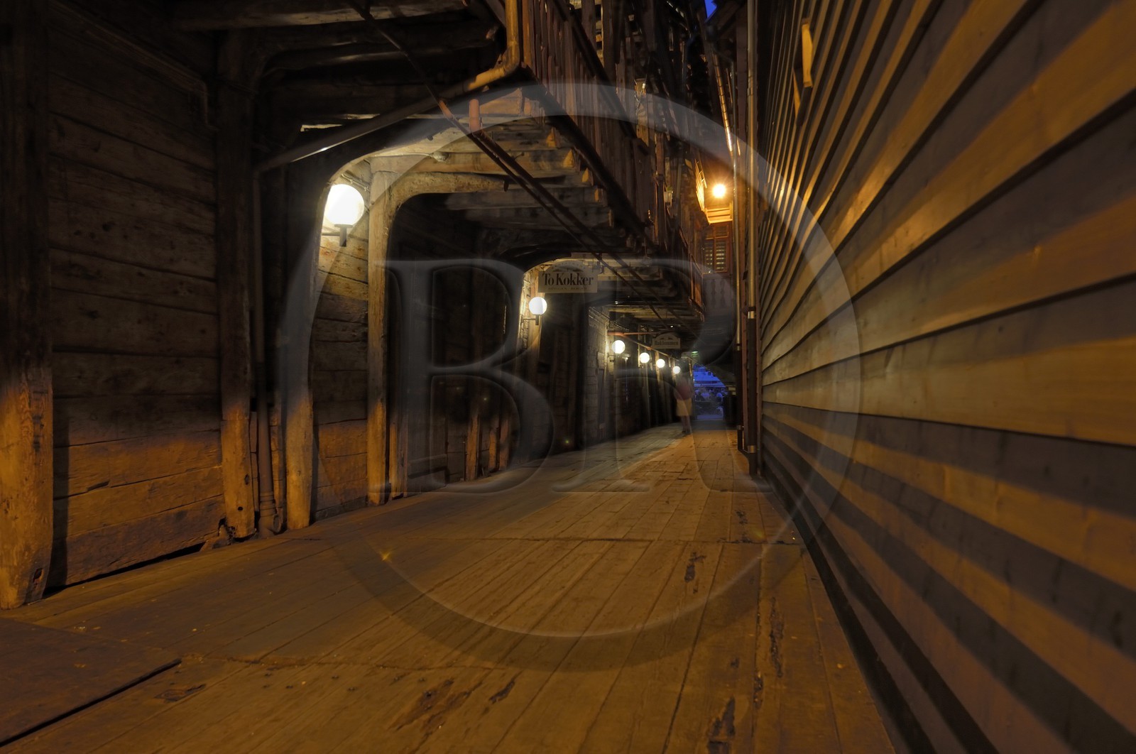 Norway, Hordaland County, Bergen, wooden houses in Bryggen District, listed as World Heritage by UNESCO, former trading post of the Hanseatic League
