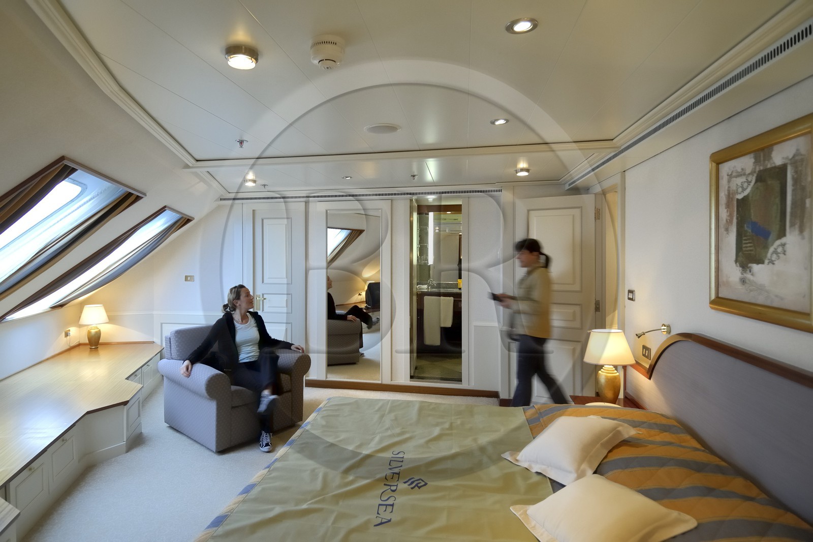 Italie, croisière à bord du Silvershadow de la compagnie Silversea, cabine suite