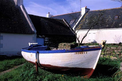 France, Morbihan (56), île de Groix, une maison de pêcheur traditionnel de Kerlard, Ecomusée
