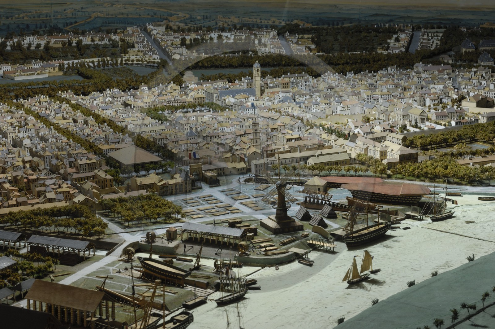 France, Charente-Maritime (17), Rochefort, le quartier de l'Arsenal, musée d'art et d'histoire dans l'hôtel Hèbre de Saint-Clément, plan-relief de Rochefort de Touboulic