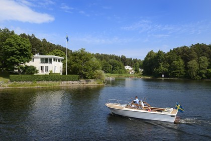 Sweden, Stockholm archipelago, the entrance to Baggensstäket from Stockholm, it was since time immemorial the southern waterway between Stockholm and the Baltic Sea
