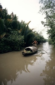 Vietnam, delta du Mékong, pirogue à Can Tho