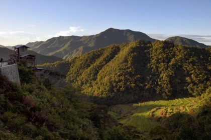 Philippines, province d'Ifugao, les rizières en terrasses de Banaue, classées Patrimoine Mondial de l'UNESCO, au lever du jour