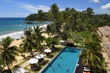 Sri Lanka, Province du Sud, Weligama, plage de Mirissa, Paradise Beach Club hotel