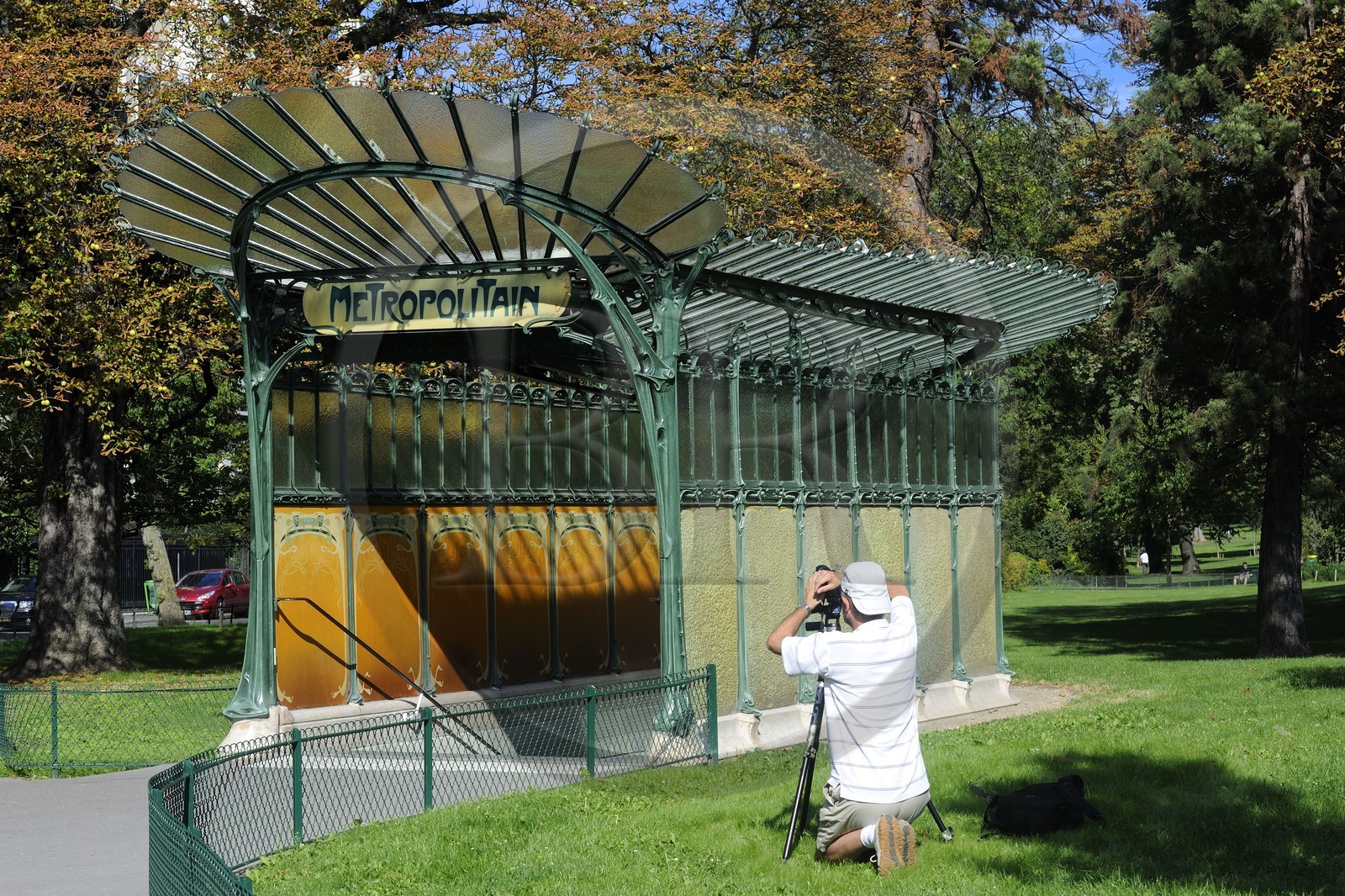 France, Paris (75), station de métro de la Porte Dauphine de style Art Nouveau  par Hector Guimard