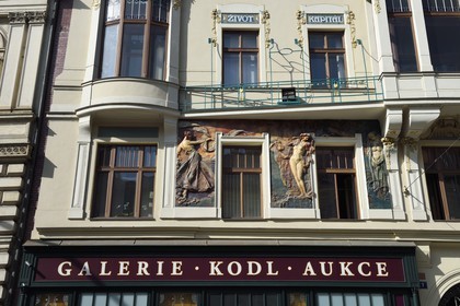 République Tchèque, Prague, Nove Mesto, l'immeuble Art Nouveau Topic Gallery rue Narodni 1010 9