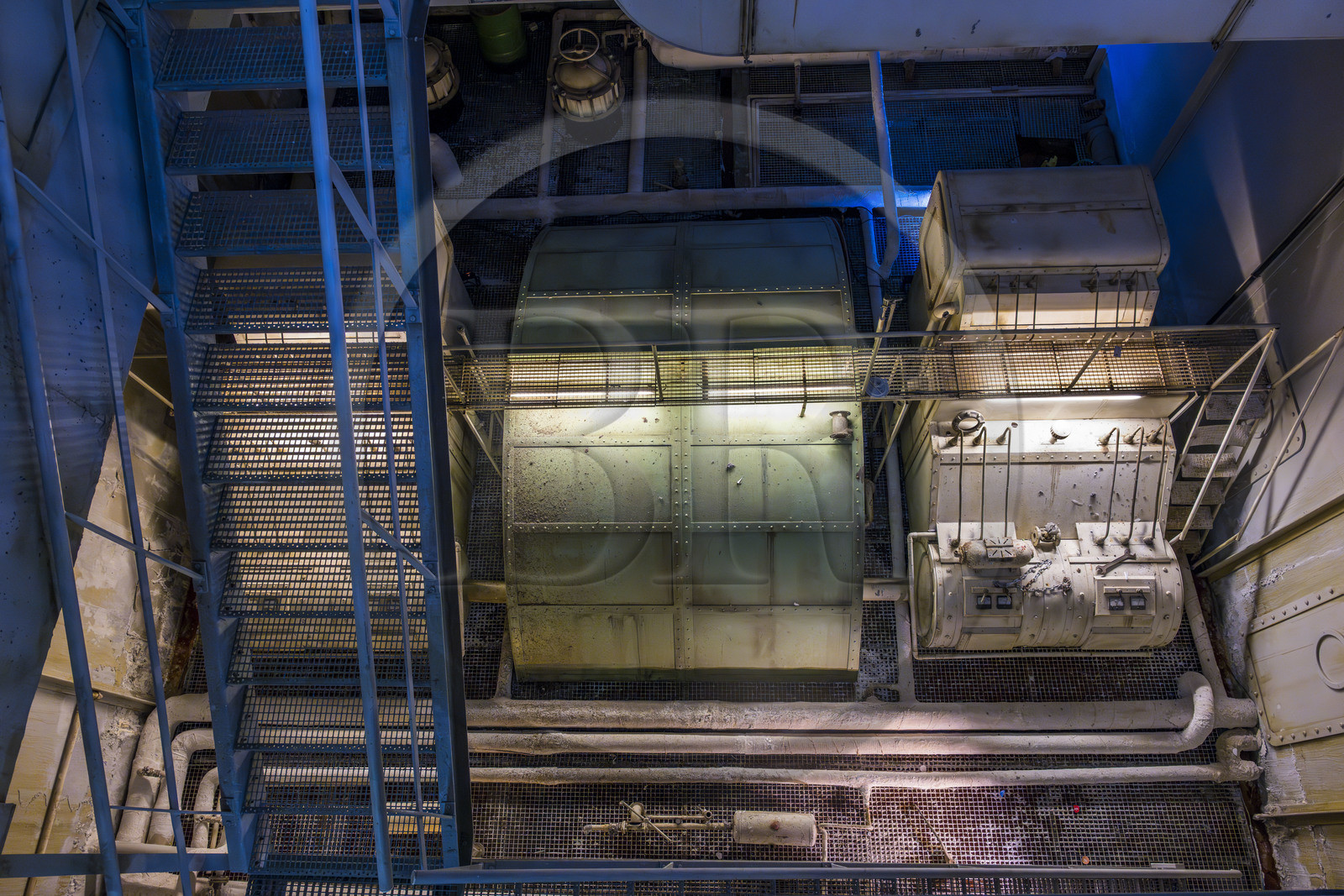France, Loire Atlantique, Saint Nazaire, Escal'Atlantic in the former German submarine base brings the world of transatlantics back to life, engine room