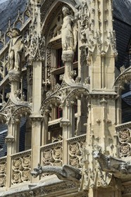 France, Seine-Maritime (76), Rouen, le Palais de justice de Rouen est l'ancien Parlement de Normandie et une des quelques réalisations de l'architecture gothique civile de la fin du Moyen Âge en France