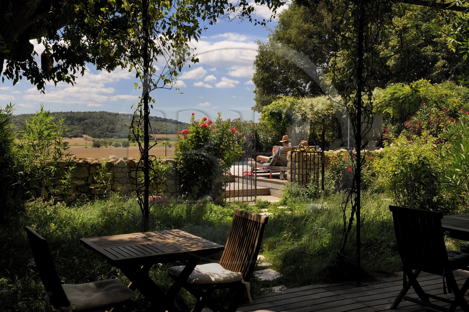 France, Gard (30), région du Pays d'Uzège, chambres d'hôtes de luxe le Clos du Léthé au hameau de Saint-Médiers à Montaren et Saint-Médiers