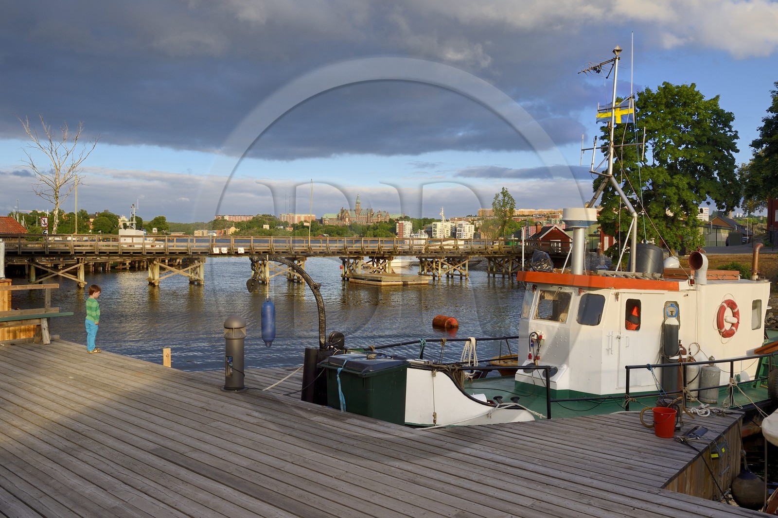 Suède, Stockholm, le pont menant à l'ile de Beckholmen