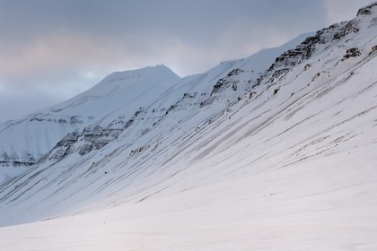 Norway, Svalbard, Spitzbergen, Adventdalen valley near Longyearbyen