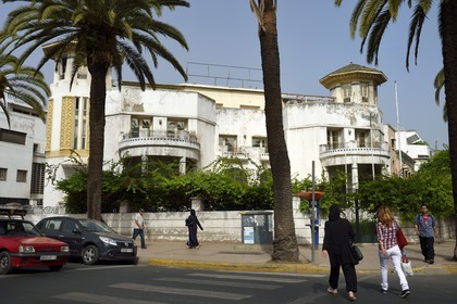 Morocco, Casablanca, villa called les Tourelles at the corner of rue d'Alger and boulevard Rachidi, architect Marius Boyer (1930)
