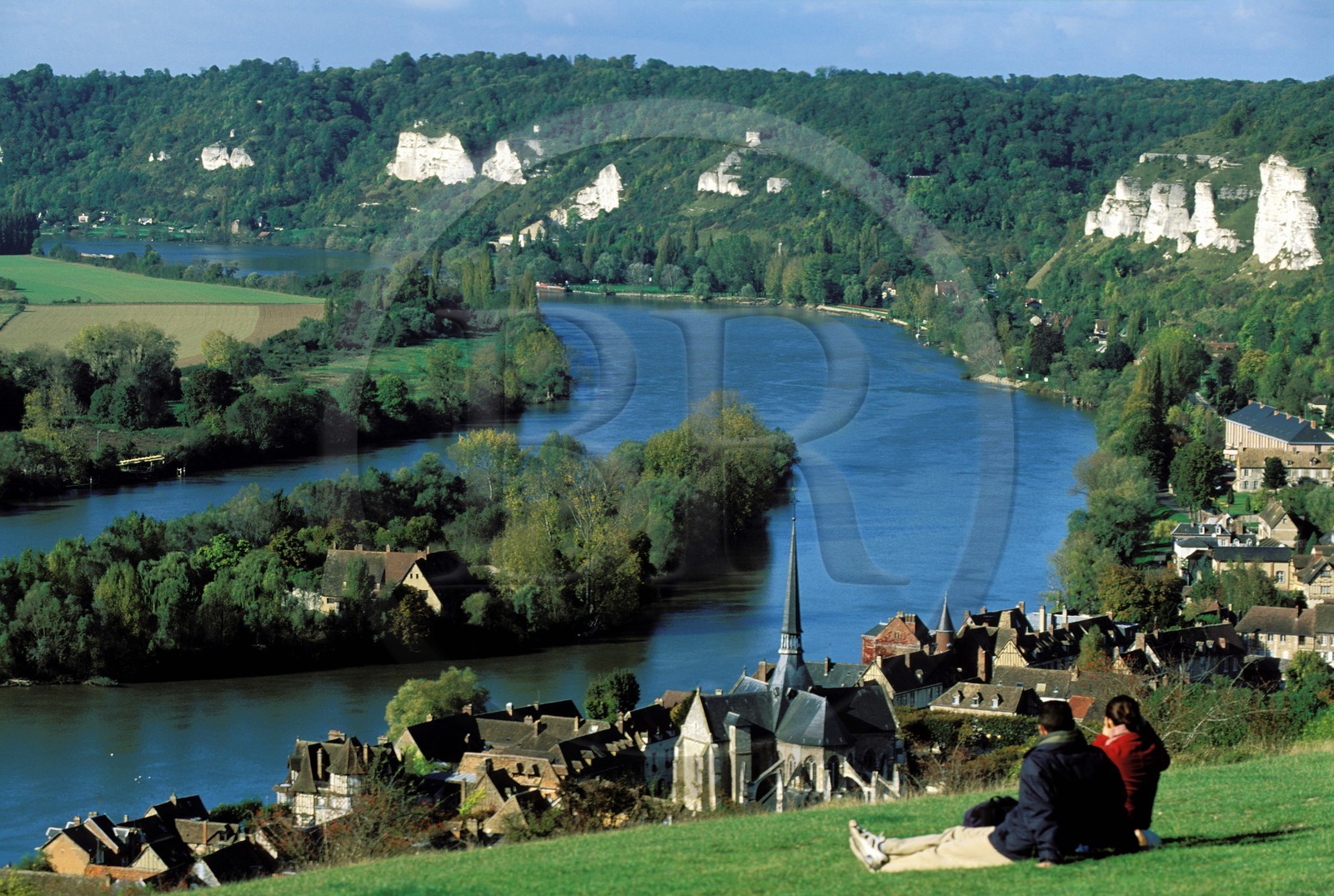 France, Eure (27), le village des Andelys et la Seine