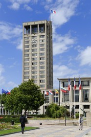 France, Seine-Maritime (76), Le Havre, Centre-ville reconstruit du Havre par Auguste Perret classé Patrimoine Mondial de l'UNESCO, l'Hotel de Ville de Perret (1958)