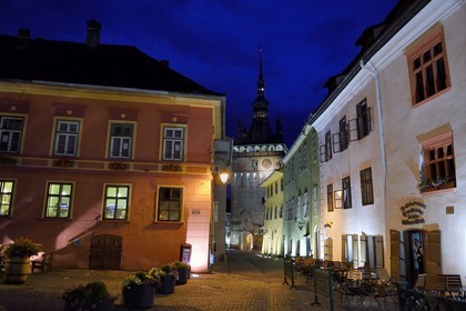 Roumanie, Transylvanie, Sighisoara, fait partie des sept villes fortifiées saxonnes de Transylvanie, classé Patrimoine Mondial de l'UNESCO, Turnul cu ceas (la tour de l'horloge) dans la citadelle