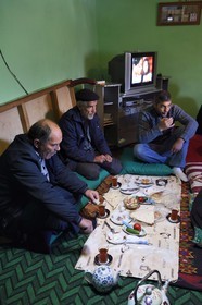 Azerbaijan, Quba (Guba) region, Greater Caucasus mountain range, village of Khinalug (Xinaliq), homestay lunch