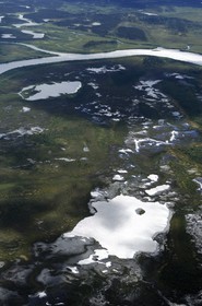 Suède, Laponie, paysage du comté de Norrbotten au nord de Lulea(vue aérienne)