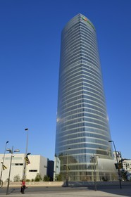 Spain, Basque Country Region, Vizcaya Province, Bilbao, Iberdrola Tower by Argentine architect Cesar Pelli is a skyscraper of 165 meters