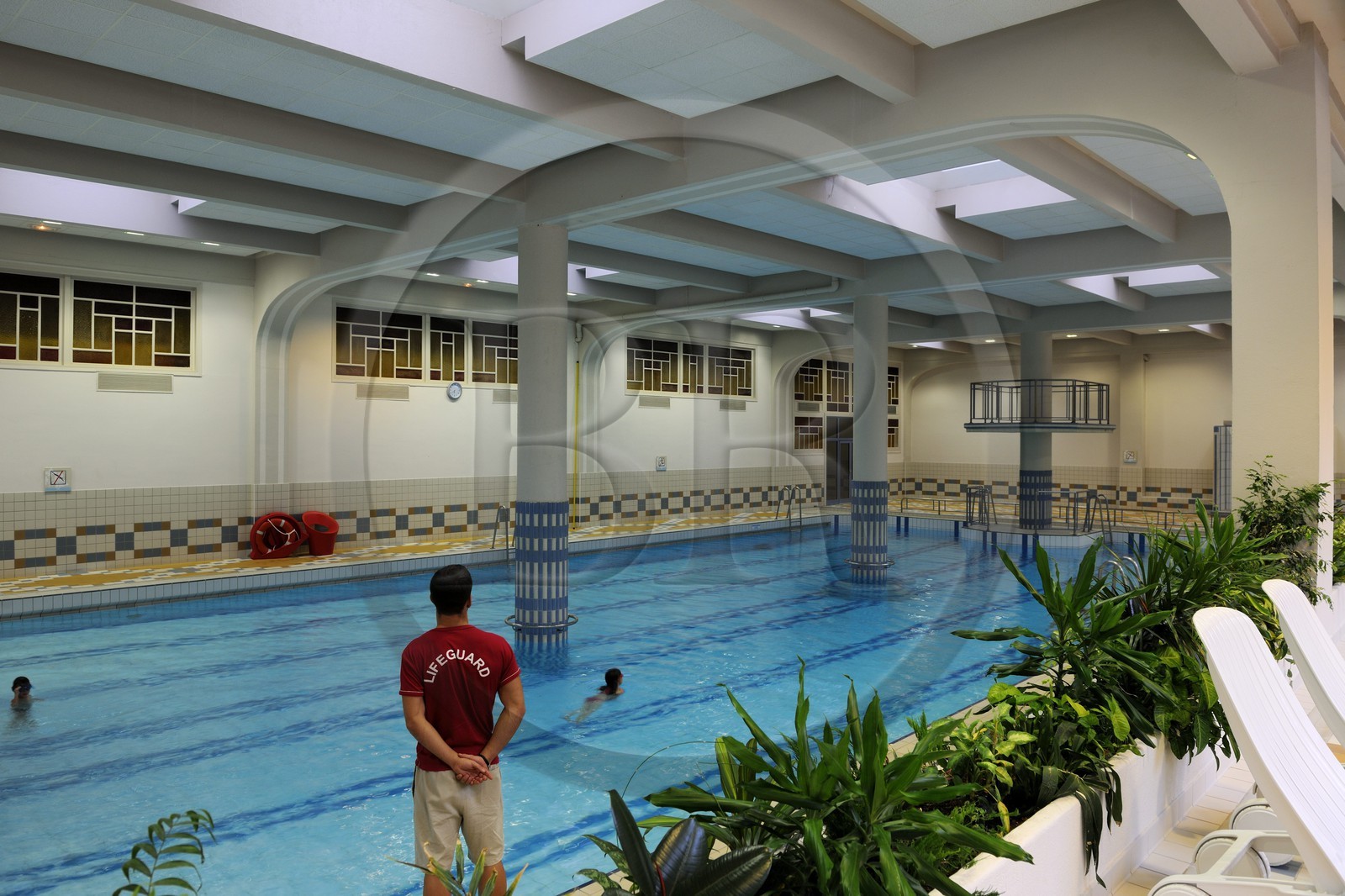 France, Vosges (88), Station thermale de Vittel, piscine d'eau douce est située au Palmarium