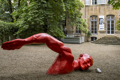 France, Bouches du Rhone, Aix en Provence, Mazarin district, Galliffet Art Center, museum space dedicated to contemporary art, Swimming in Happiness (2013) by the artist Diadji Diop