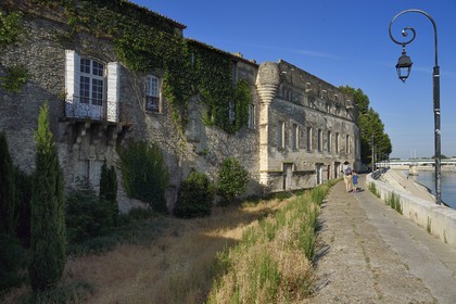 France, Bouches du Rhone, Arles, the Réattu museum (Compulsory Mention) along Quai Marx Dormoy and the Rhone river