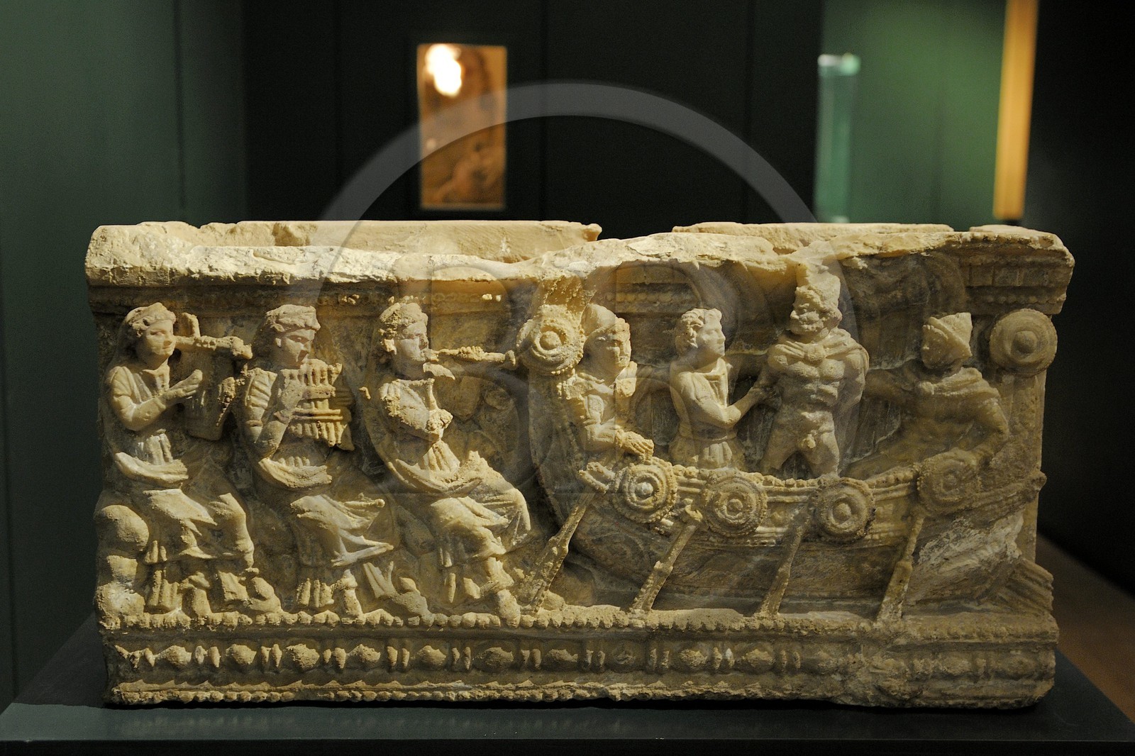 Italie, Toscane, Val di Cecina, Volterra, Museo Etrusco Guarnacci (Musée Etrusque Guarnacci), urne cinéraire en albatre