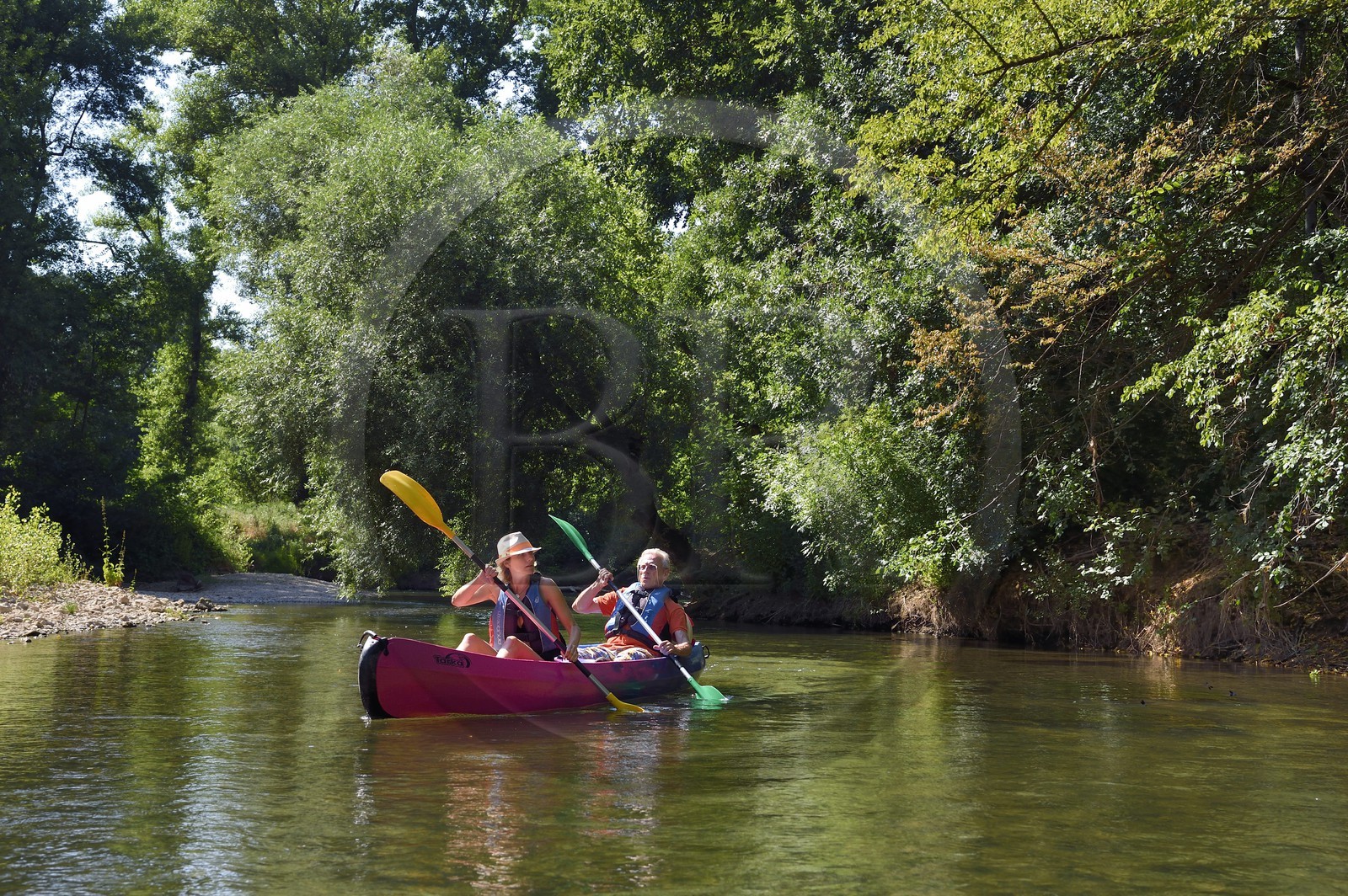 France, Var, Provence Verte, canoeing on the river Argens between Carces and Le Thoronet