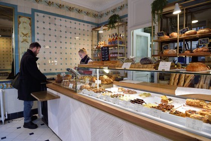 France, Paris (75), Patisserie Boulangerie Boris Lumé dans la rue Caulaincourt