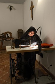 Croatia, Dalmatia, Dalmatian Coast, Sibenik, Convent of St. Lucia (samostan sv. Luce), the nuns sustain themselves by the work of knitting and embroidery for traditional costumes, Sister Fortunata