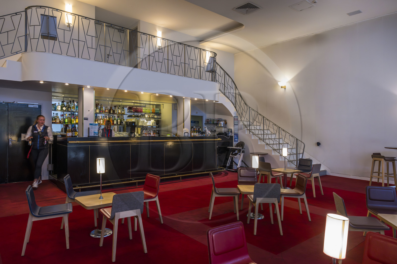 France, Loire Atlantique, Saint Nazaire, Escal'Atlantic in the former German submarine base brings the world of transatlantics back to life, reconstruction of 1st class smoking lounge