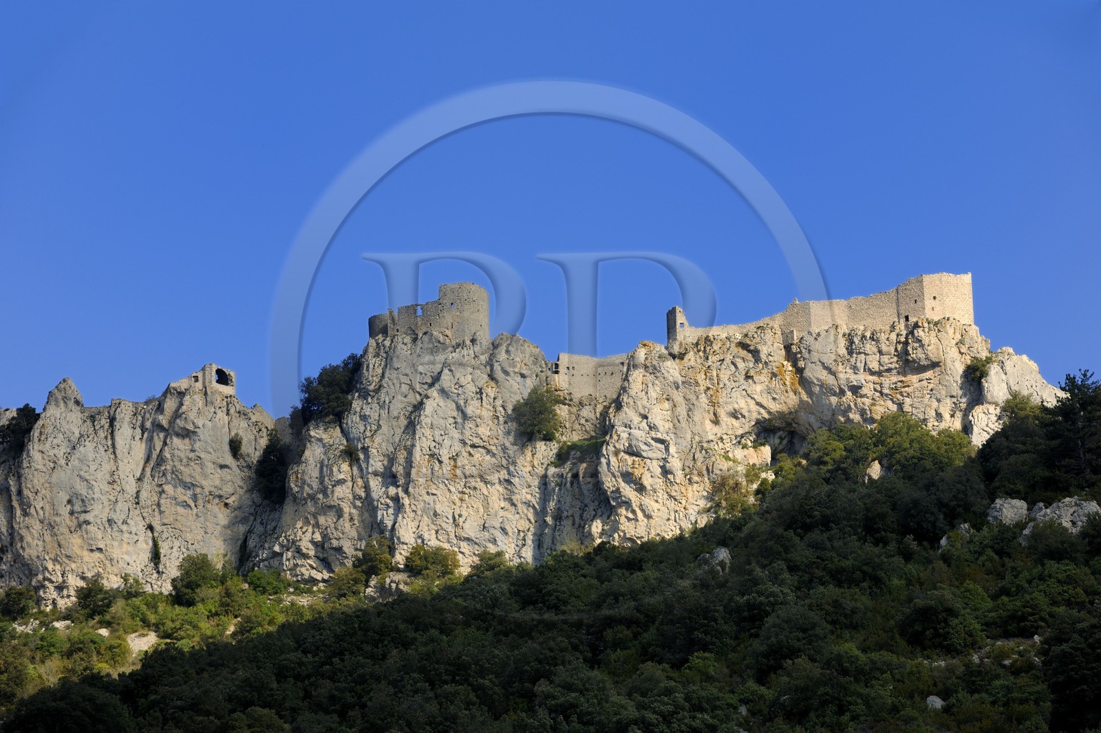 France, Aude, Peyrepertuse, the ruins of Cathar castle built in XIIth century