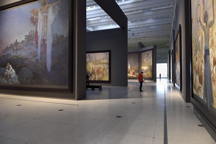 République Tchèque, Prague, palais des foires et expositions (Veletrzní palac), exposition permanente des vingt toiles monumentales de L'Épopée Slave d'Alfons Mucha
