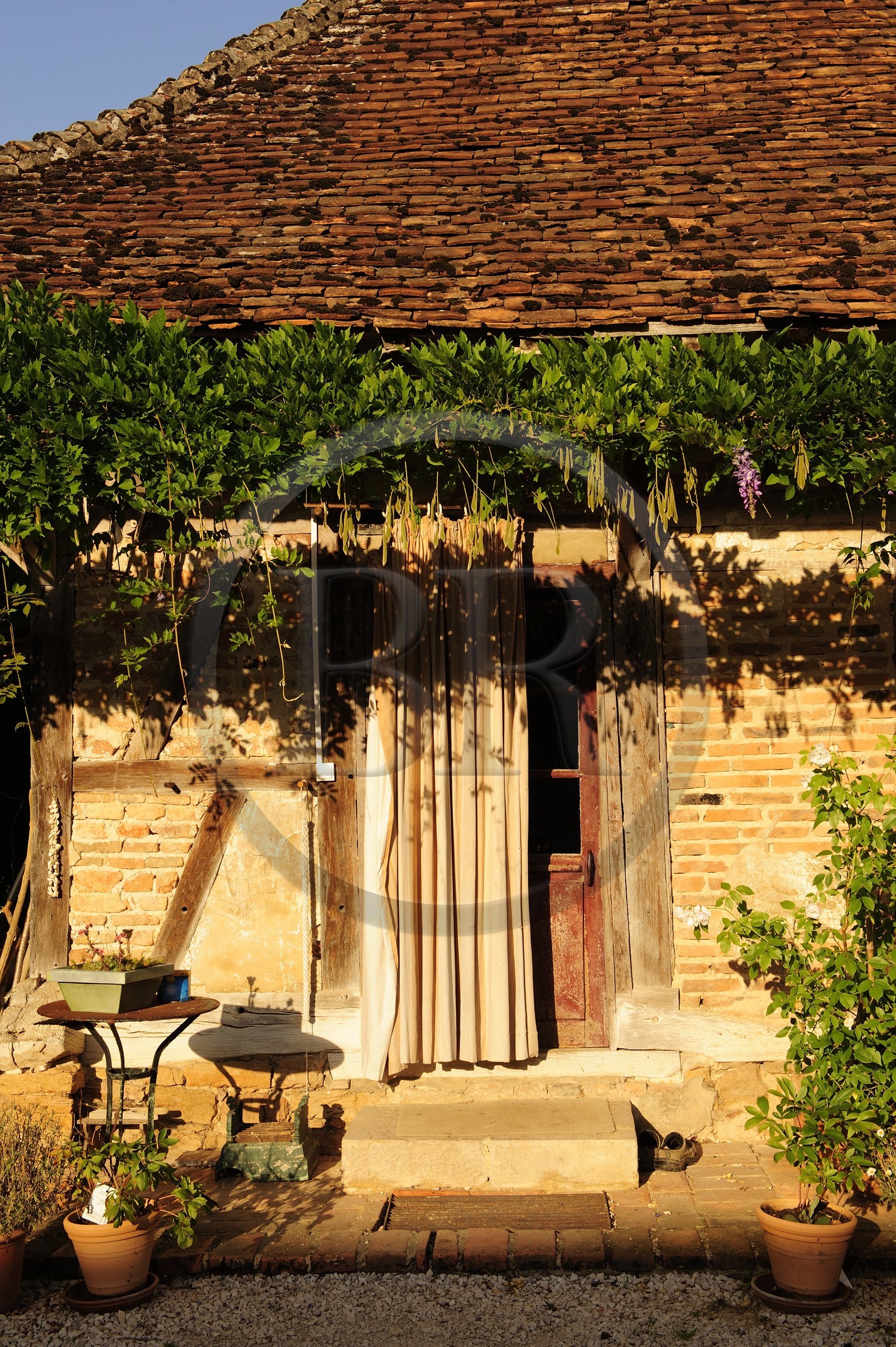 France, Saône et Loire (71), Bruailles, chambres d'hôtes La Ferme de Marie-Eugénie, ferme traditionnelle bressane
