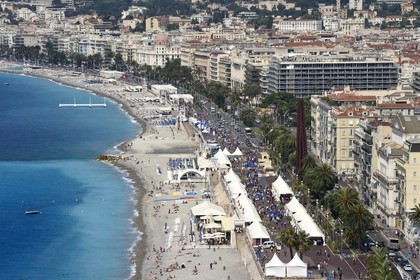 France, Alpes-Maritimes (06), Nice, la Promenade des Anglais sur le bord de mer