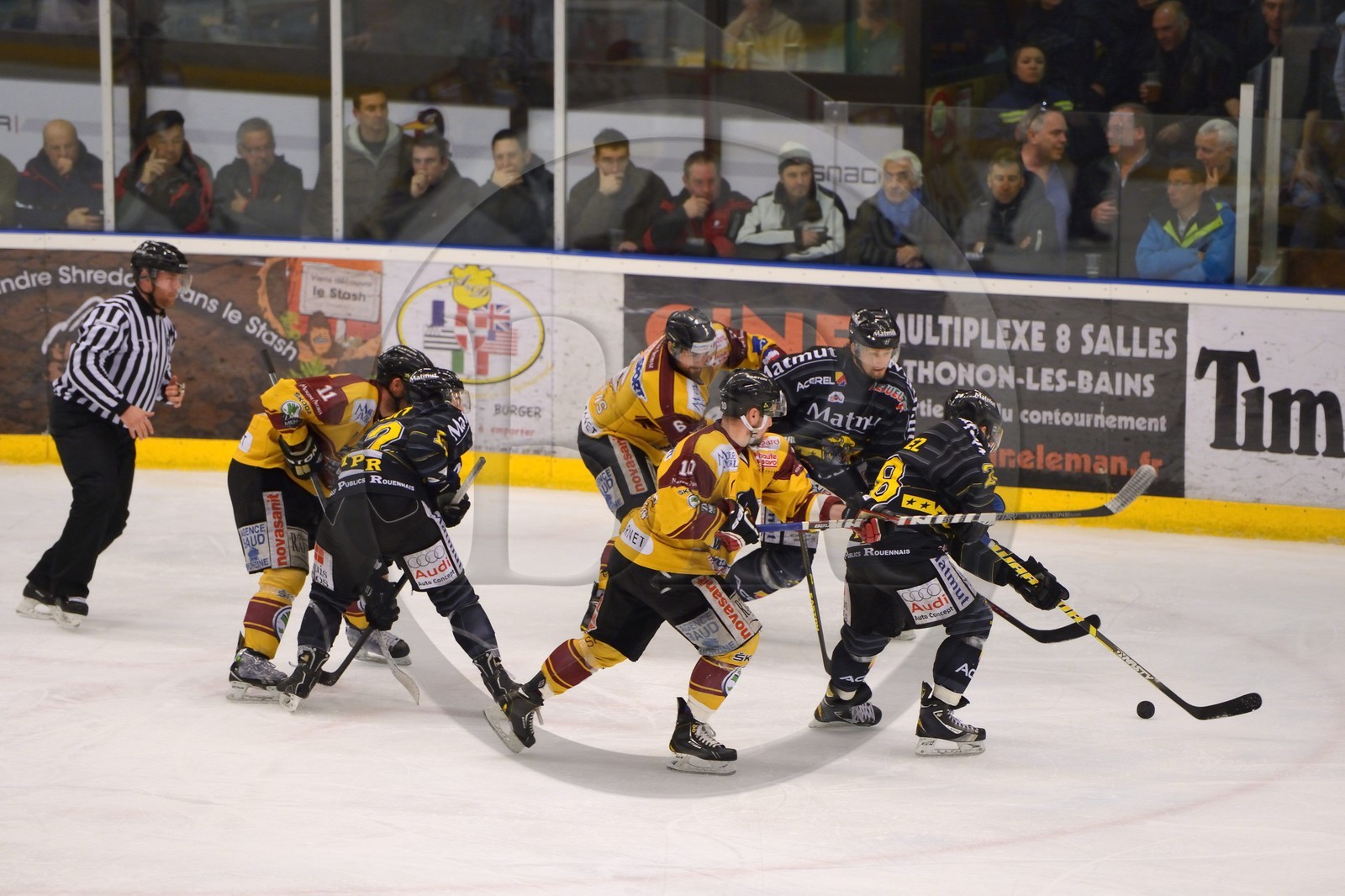 France, Haute-Savoie (74), Morzine, match de hockey sur glace du Hockey Club Morzine-Avoriaz appelé les Pingouins
