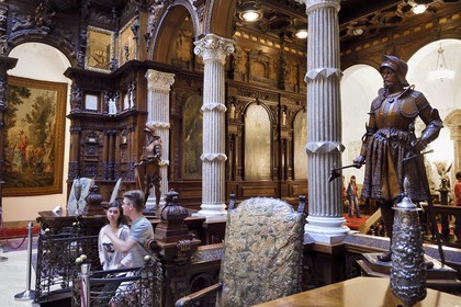 Roumanie, Valachie, Sinaia, château de Peles ancienne résidence royale édifiée de 1875 à 1883 pour le roi Carol Ier de Roumanie, le hall d'honneur