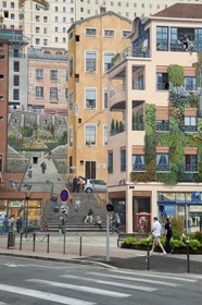 France, Rhone, Lyon, La Croix Rousse District, Canuts Wall (mur des Canuts)