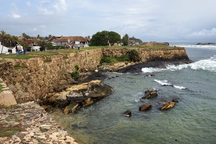 Sri Lanka, Province du Sud, Fort de Galle, classé Patrimoine Mondial de l'UNESCO, les remparts maritimes