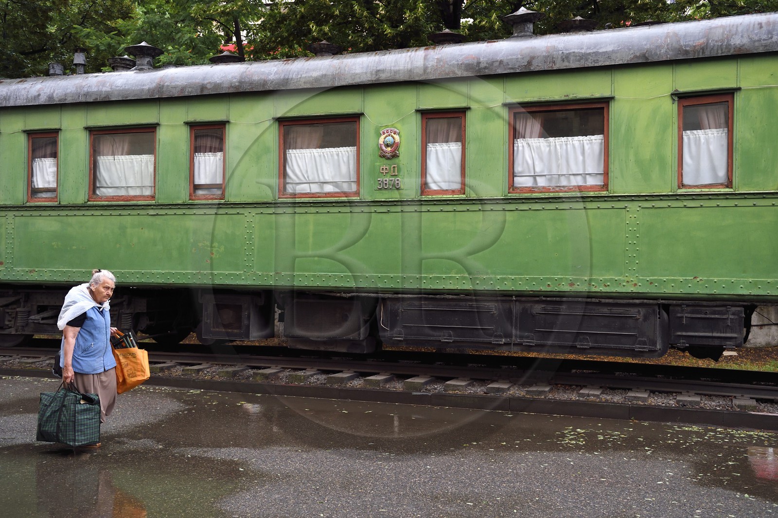 Georgia, Shida Kartli, Gori, hometown of Joseph Stalin, Stalin museum, green Pullman Stalin's personal railway carriage which is armour plated and weighs 83 tons