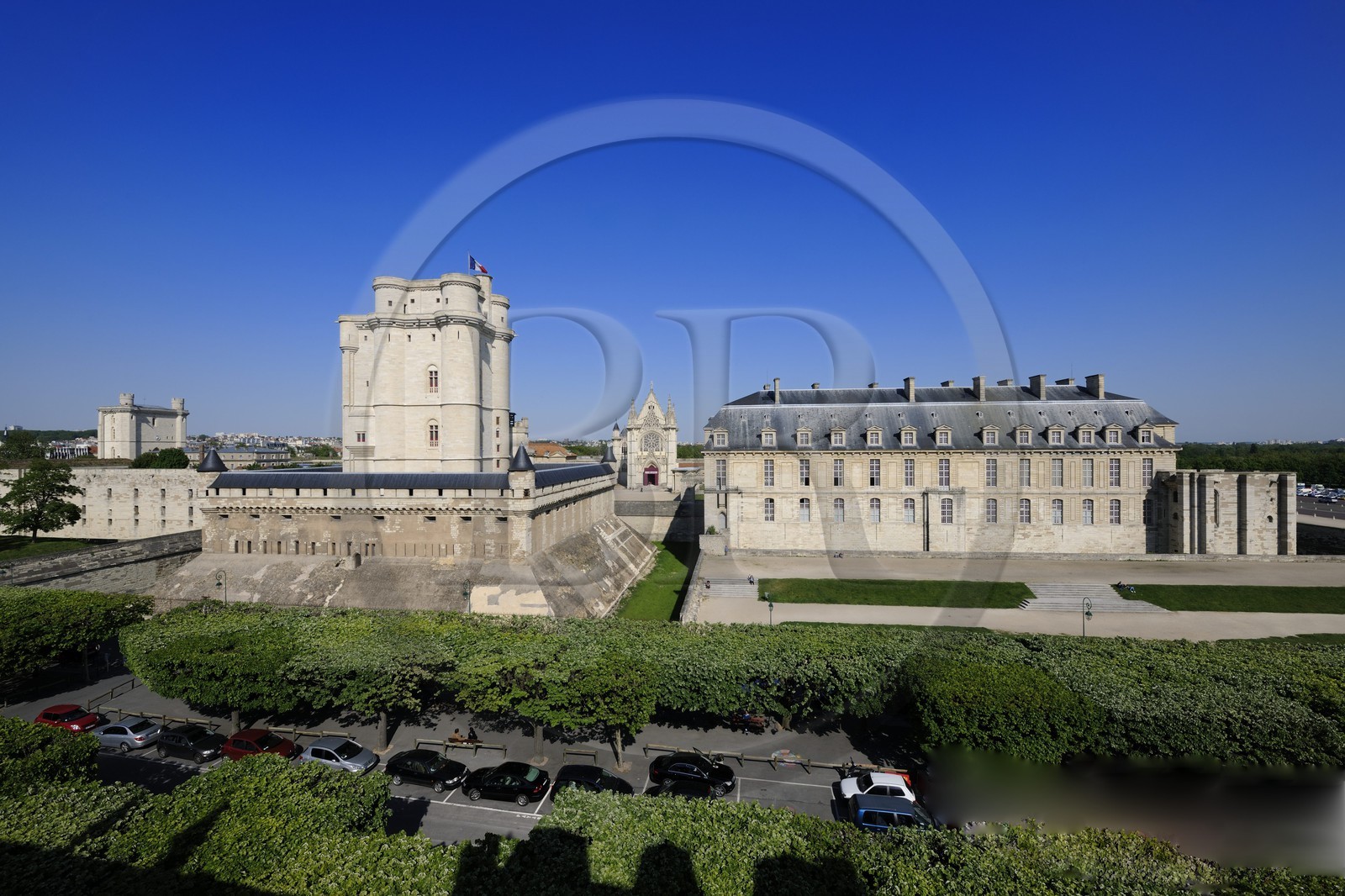 France, Val de Marne, Vincennes, Chateau de Vincennes, the Tour du Village and the dungeon and the Sainte Chapelle
