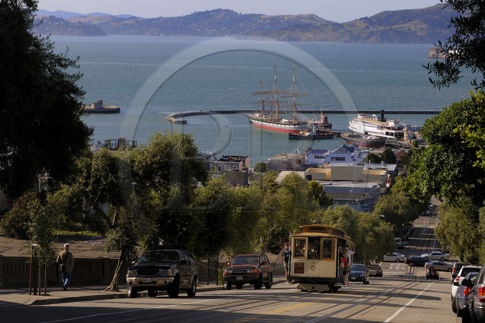 United States, California, San Francisco, the district of Russian Hill, cable car in Hyde street