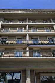 France, Seine-Maritime (76), Le Havre, Centre-ville reconstruit du Havre par Auguste Perret classé Patrimoine Mondial de l'UNESCO, immeubles Perret au 53 - 57 avenue Foch