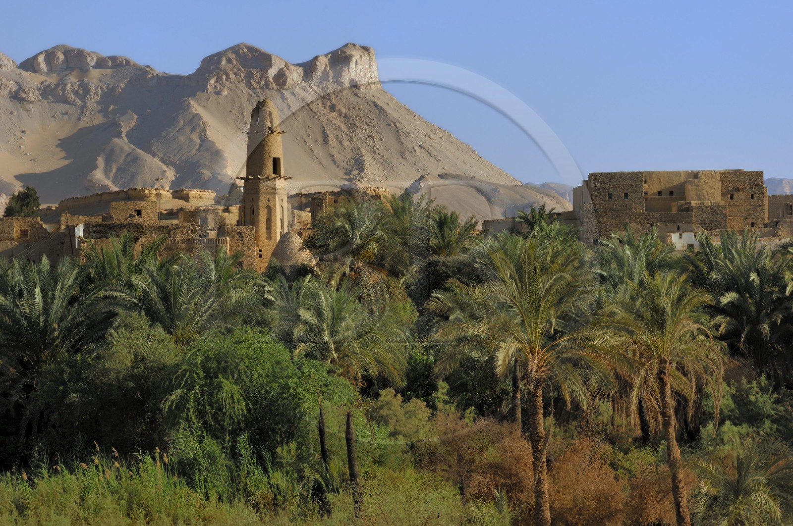 Egypt, Upper Egypt, Libyan Desert, Dakhla Oasis, old village of Al-Qasr, the mosque of Nasr el-Din
