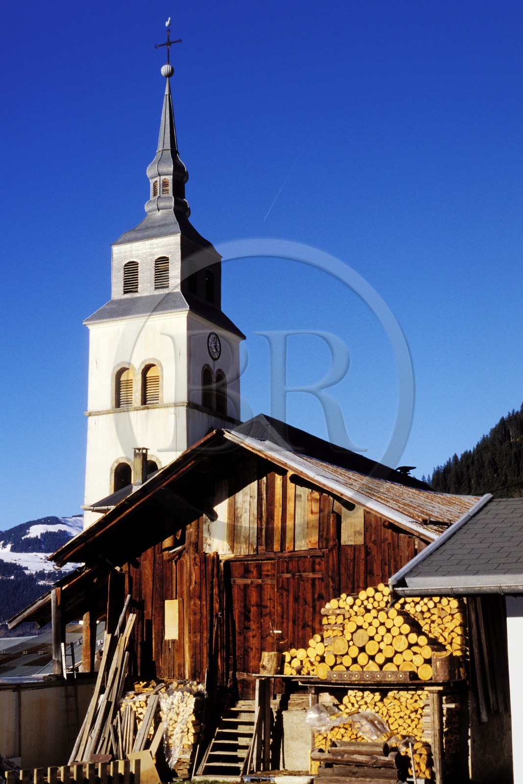 France, Savoie, Beaufortin area, church of the village Arêches