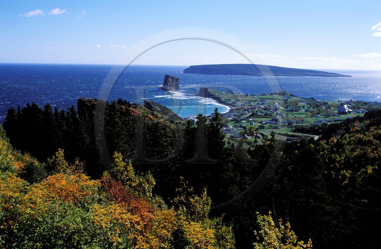 Canada, province de Québec, Gaspésie, Percé, la baie et le Rocher Percé